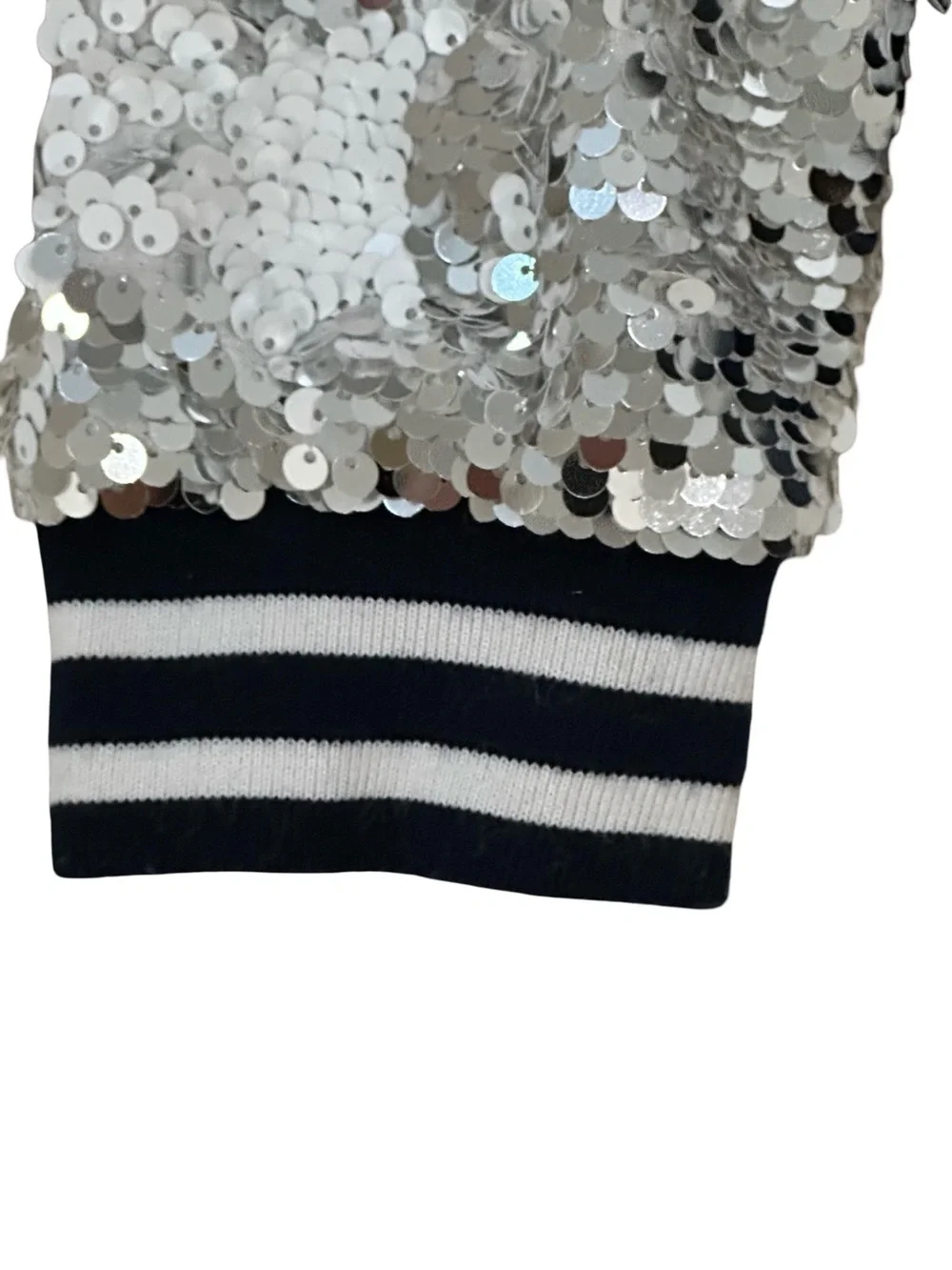 GUC Rockets of Awesome Girls Size 10/12 Sequin Bomber Jacket - Silver